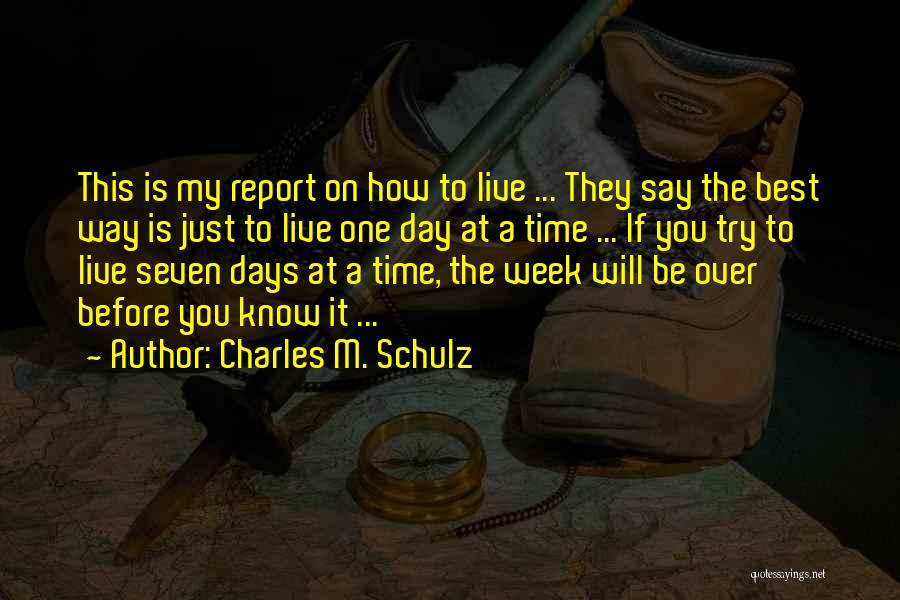 Just One Day At A Time Quotes By Charles M. Schulz