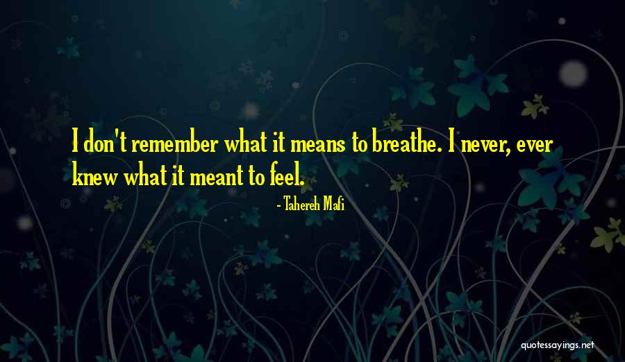 Just Remember To Breathe Quotes By Tahereh Mafi