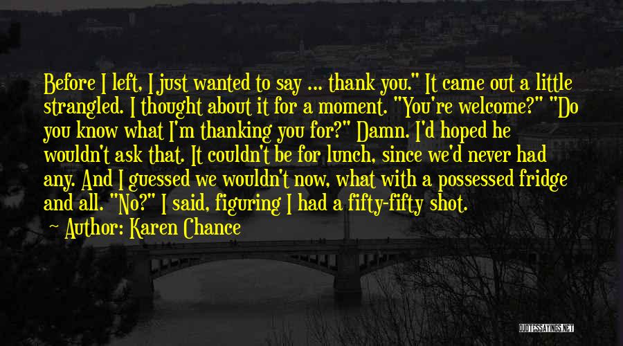 Just Thank You Quotes By Karen Chance