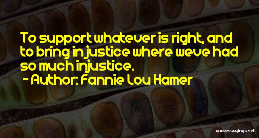 Justice And Injustice Quotes By Fannie Lou Hamer