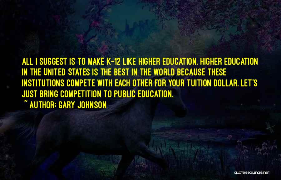 K-12 Education Quotes By Gary Johnson