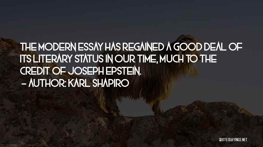 Karl Shapiro Quotes 1438295