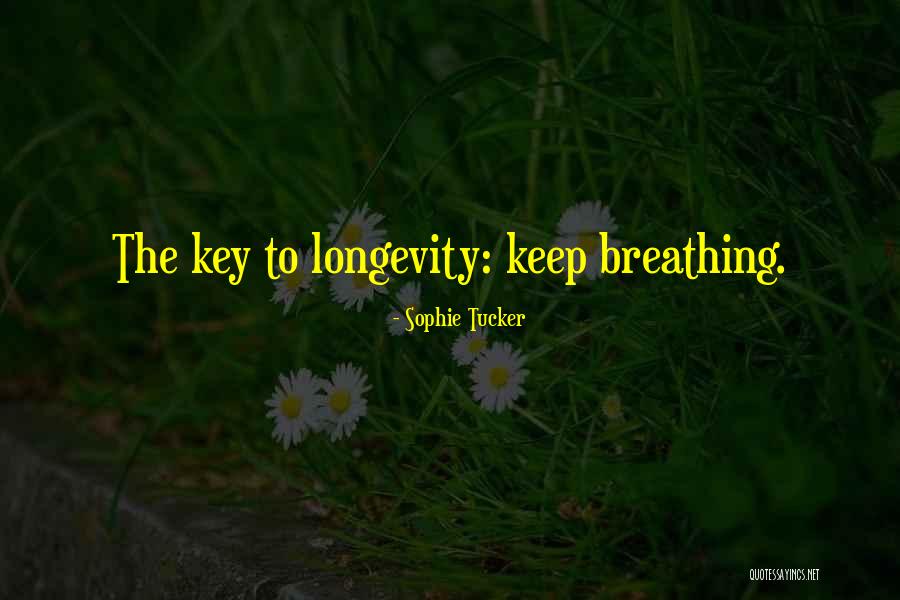 Keep Breathing Quotes By Sophie Tucker