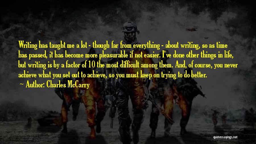 Keep On Writing Quotes By Charles McCarry