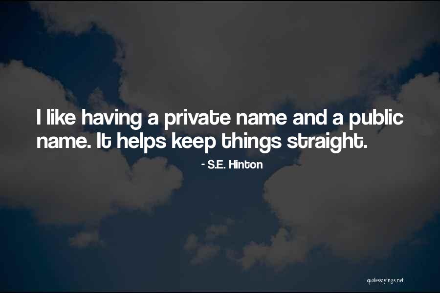 Keep Things Private Quotes By S.E. Hinton