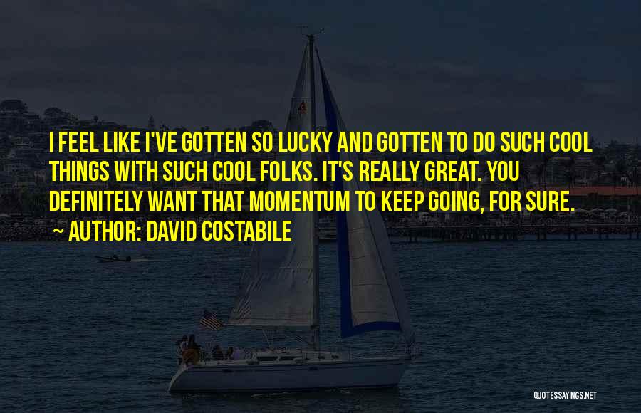 Keep Up Momentum Quotes By David Costabile