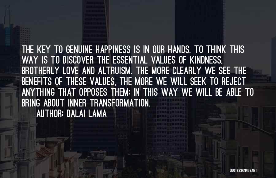 Key To Happiness Quotes By Dalai Lama