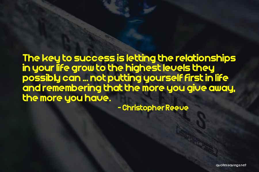 Keys To Success In Life Quotes By Christopher Reeve