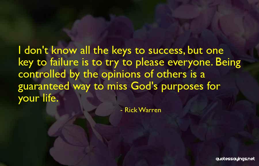 Keys To Success In Life Quotes By Rick Warren