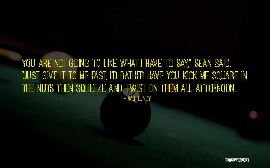 Kick Nuts Quotes By W.J. Lundy Kick Nuts Quotes By W.J. Lundy