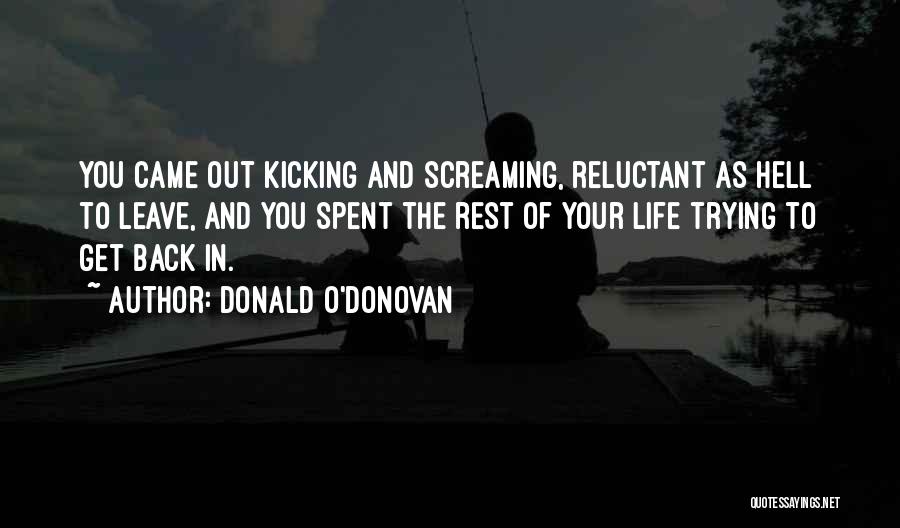 Kicking Back Quotes By Donald O'Donovan