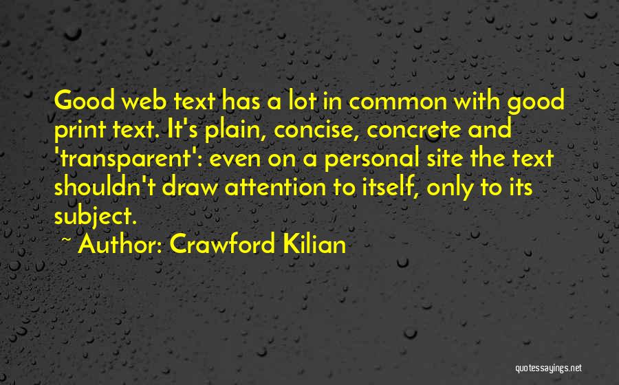 Kilian Quotes By Crawford Kilian