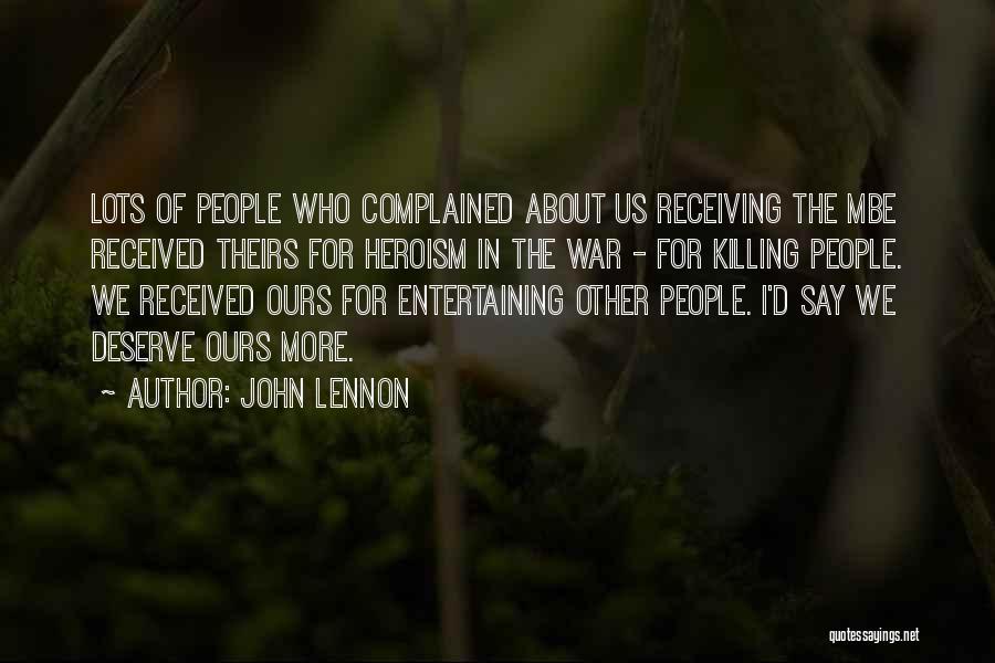 Killing In War Quotes By John Lennon