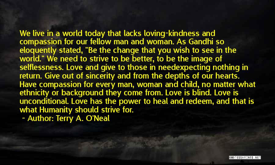 Kindness And Humanity Quotes By Terry A. O'Neal