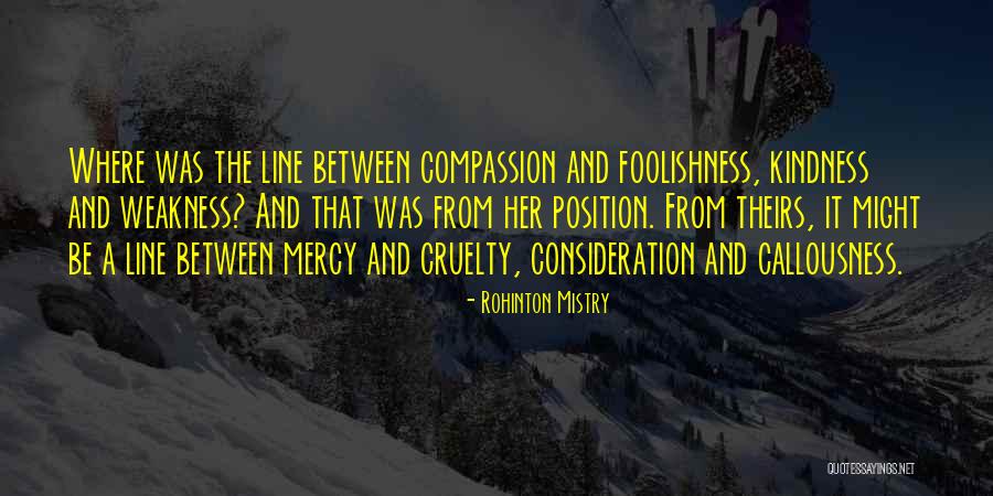 Kindness And Weakness Quotes By Rohinton Mistry