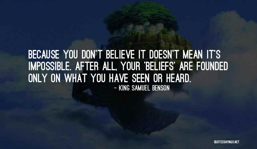 King Samuel Benson Quotes 218167 King Samuel Benson Quotes 218167