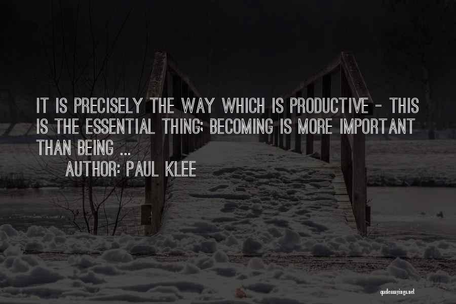 Klee Quotes By Paul Klee