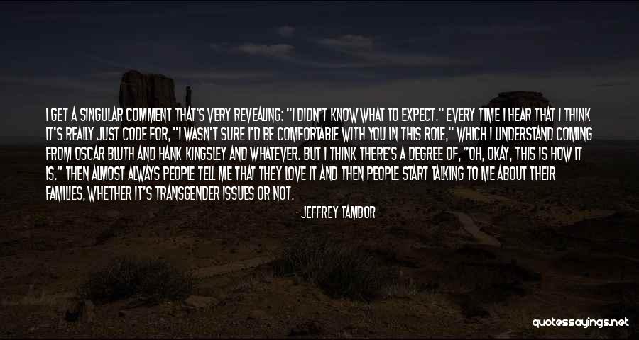 Know For Sure Quotes By Jeffrey Tambor