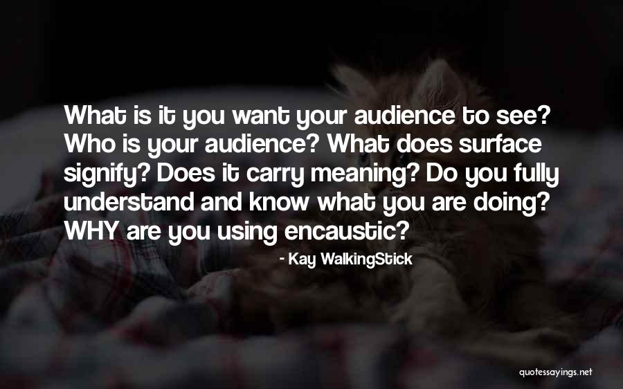 Know Your Audience Quotes By Kay WalkingStick Know Your Audience Quotes By Kay WalkingStick
