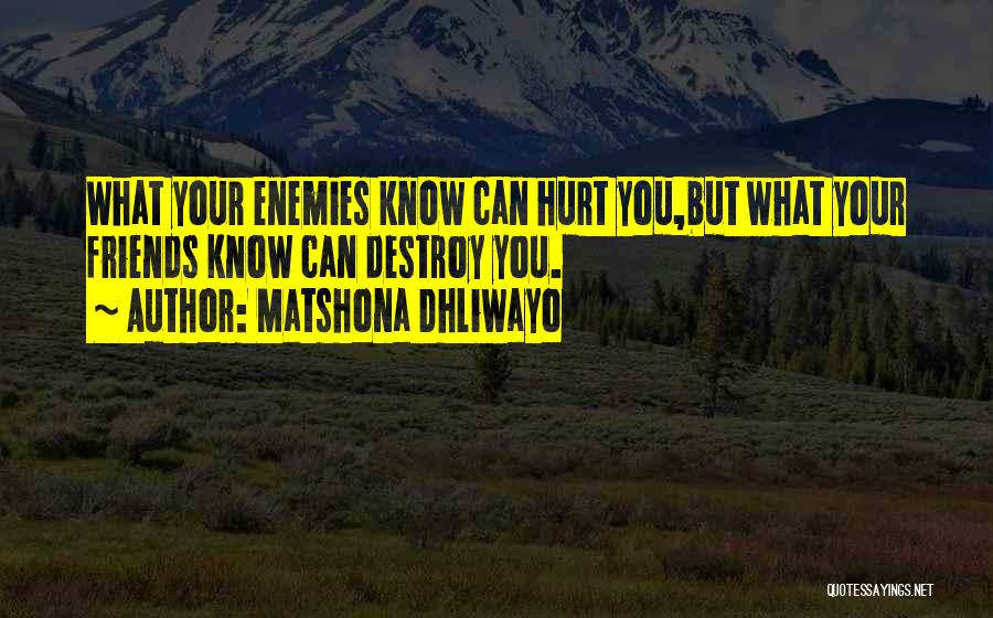 Know Your Enemy Quotes By Matshona Dhliwayo