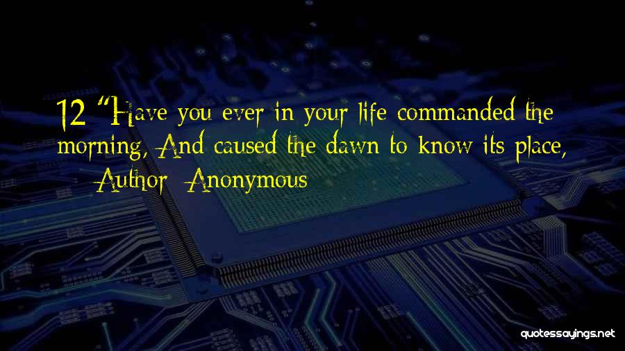 Know Your Place In Someone's Life Quotes By Anonymous