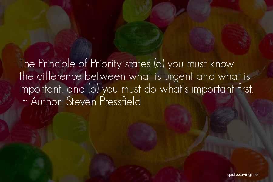 Know Your Priorities Quotes By Steven Pressfield