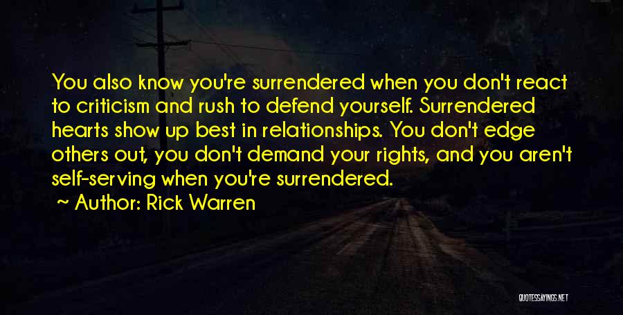 Know Your Rights Quotes By Rick Warren