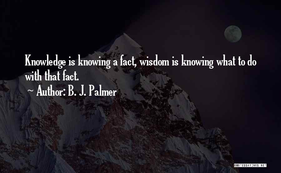 Knowing All The Facts Quotes By B. J. Palmer