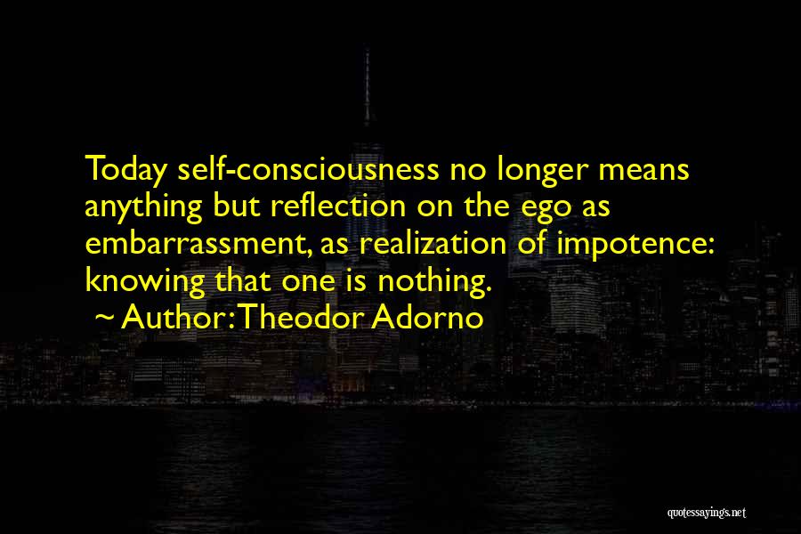 Knowing One's Self Quotes By Theodor Adorno
