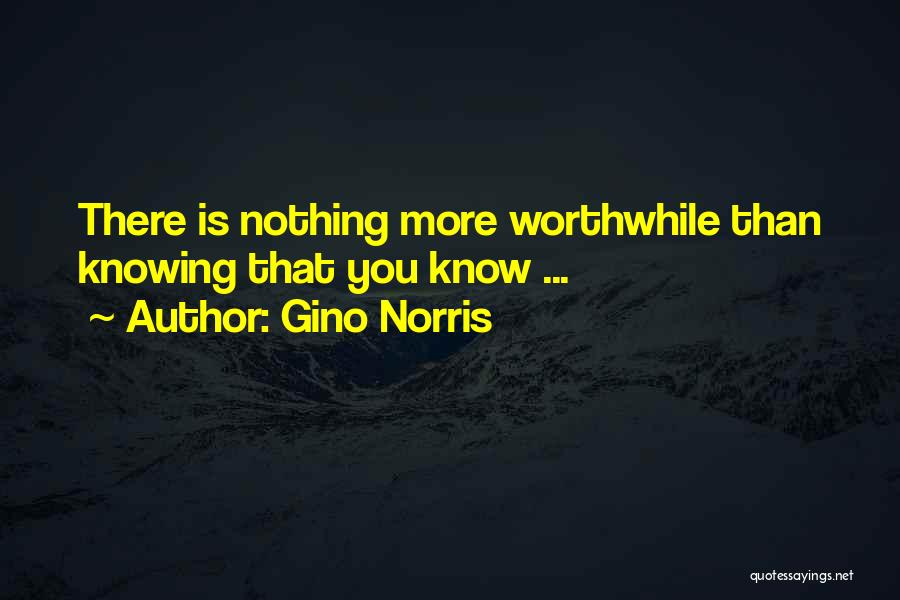 Knowing That You Know Nothing Quotes By Gino Norris