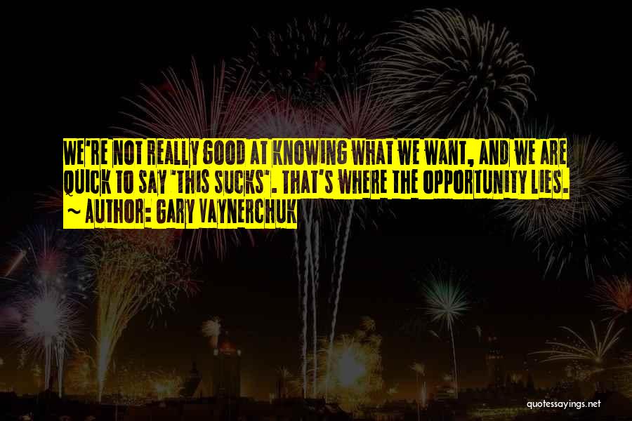 Knowing What We Want Quotes By Gary Vaynerchuk
