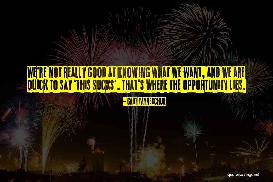 Knowing What We Want Quotes By Gary Vaynerchuk