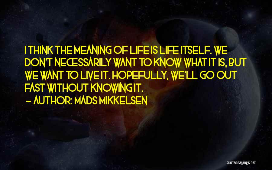 Knowing What We Want Quotes By Mads Mikkelsen