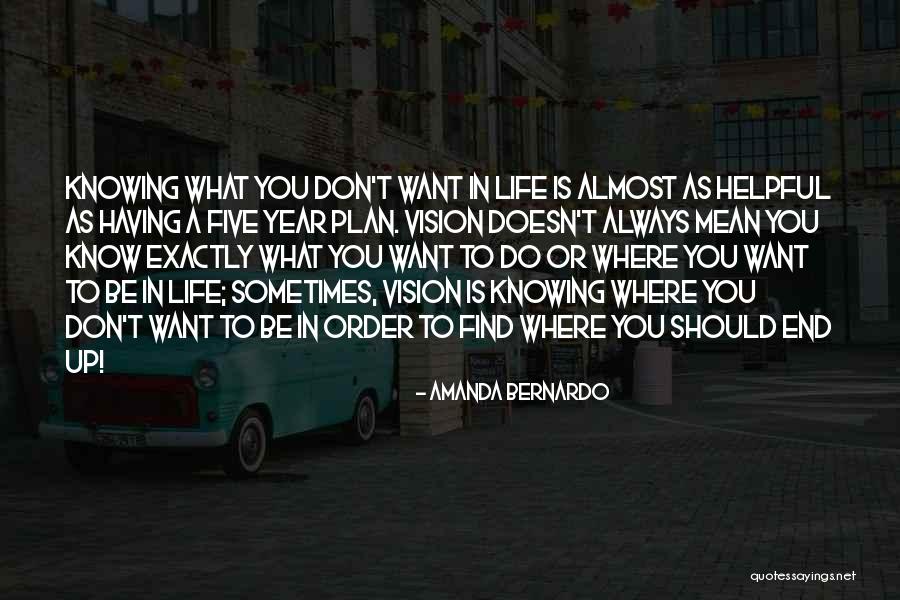 Knowing What You Want To Do Quotes By Amanda Bernardo