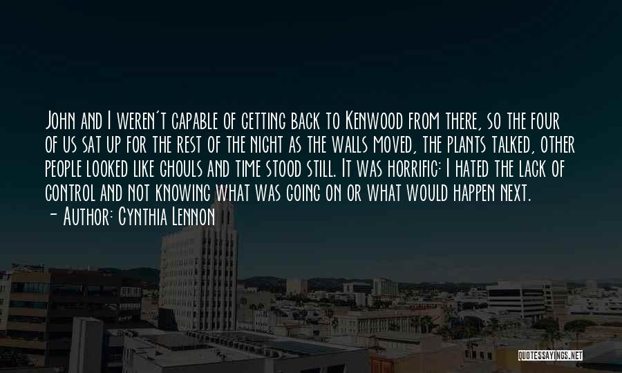 Knowing What's Going On Quotes By Cynthia Lennon