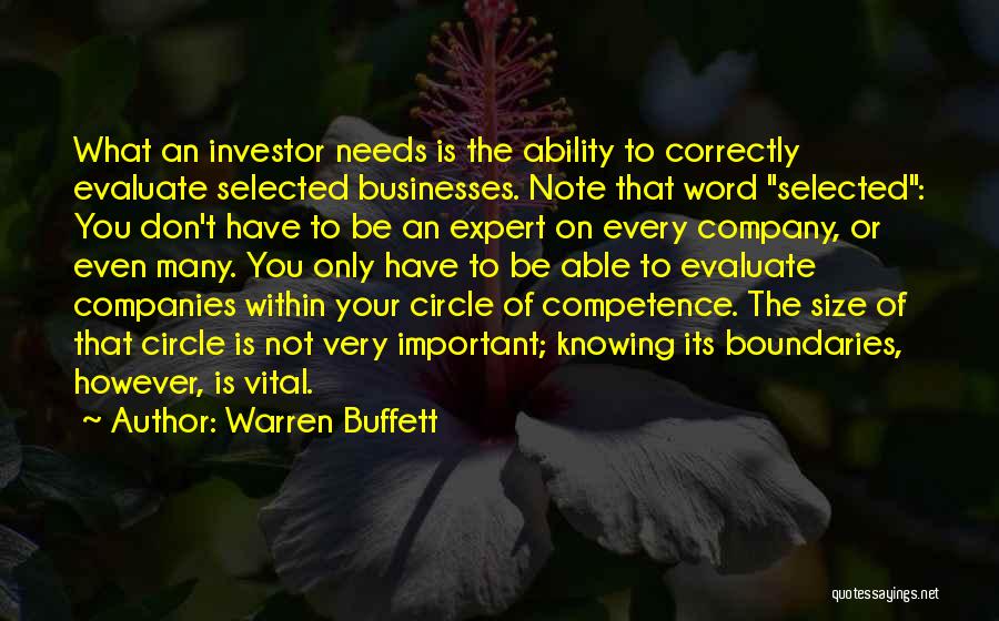 Knowing What's Important Quotes By Warren Buffett