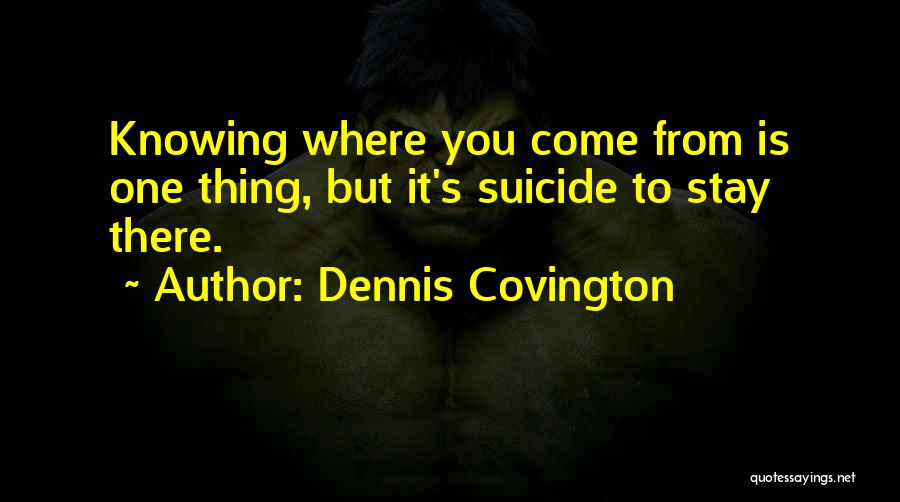 Knowing Where You're From Quotes By Dennis Covington