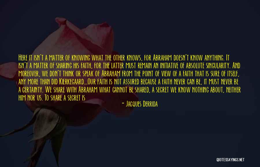 Knowing You Don't Matter Quotes By Jacques Derrida