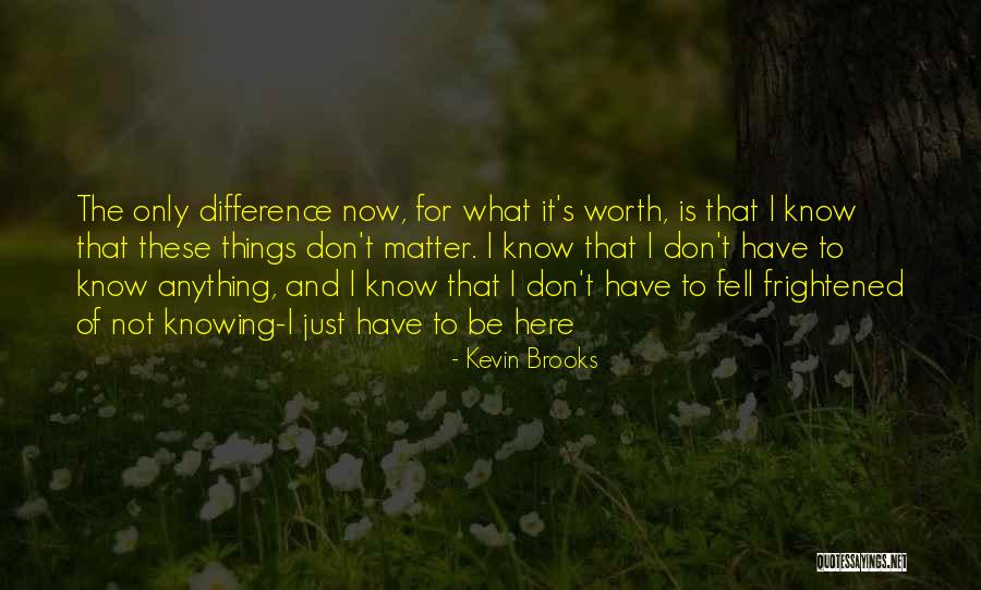 Knowing You Don't Matter Quotes By Kevin Brooks