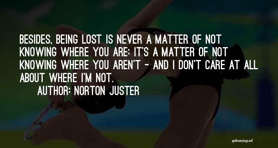 Knowing You Don't Matter Quotes By Norton Juster