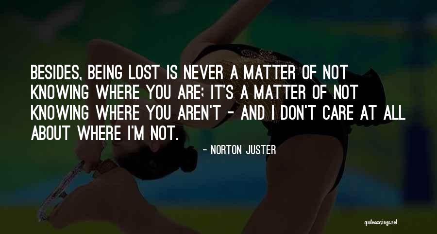 Knowing You Don't Matter Quotes By Norton Juster