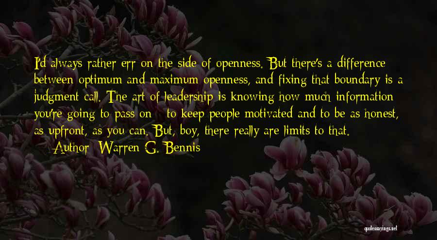 Knowing Your Limits Quotes By Warren G. Bennis