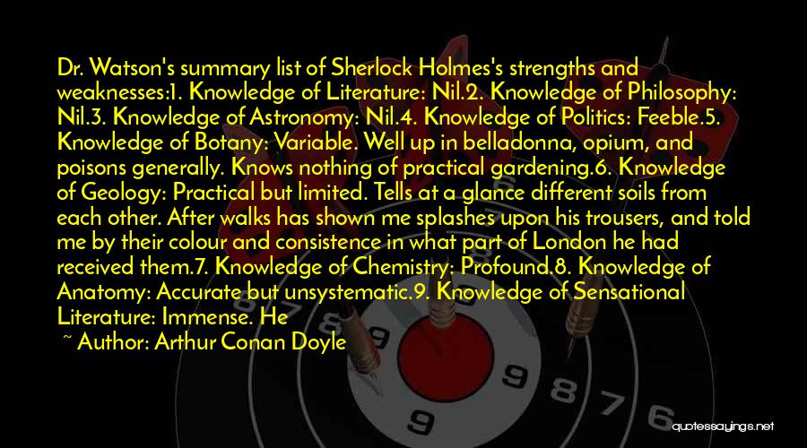 Knowledge And Skills Quotes By Arthur Conan Doyle