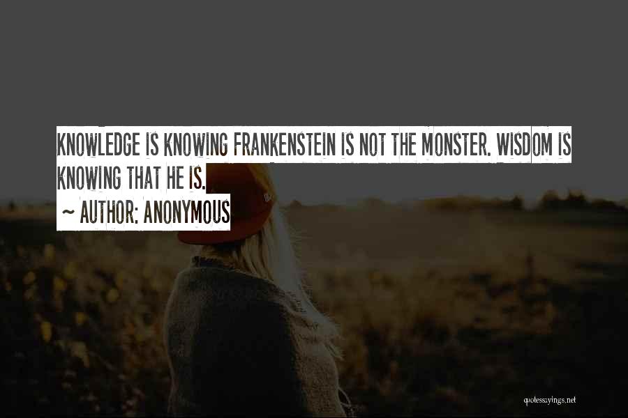 Knowledge In Frankenstein Quotes By Anonymous