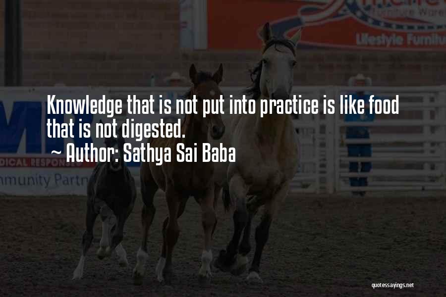 Knowledge Is Food Quotes By Sathya Sai Baba