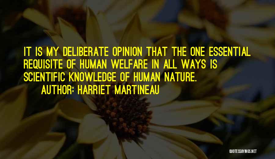 Knowledge Of Human Nature Quotes By Harriet Martineau