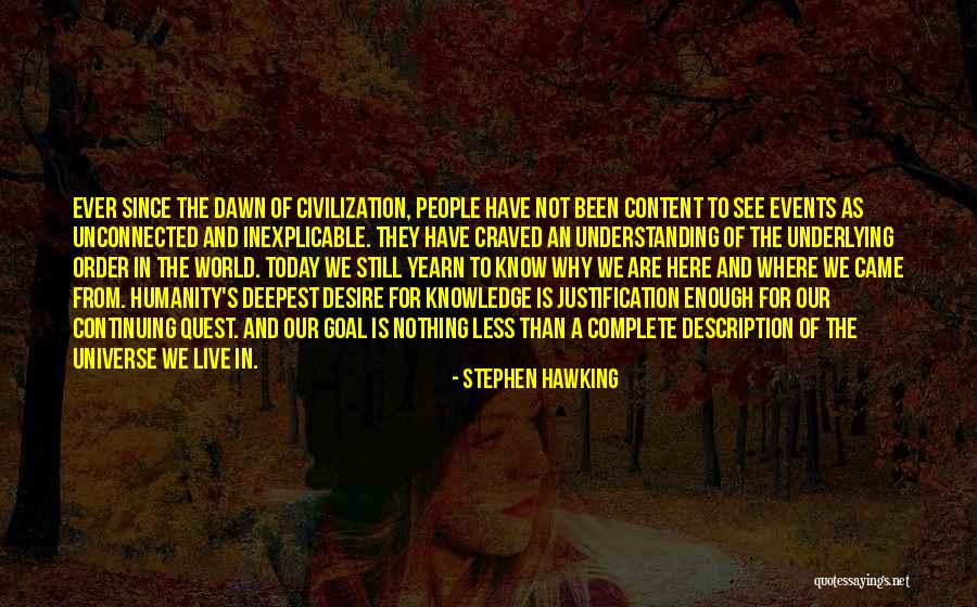 Knowledge Quest Quotes By Stephen Hawking