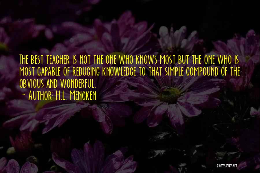 Knowledge Teacher Quotes By H.L. Mencken