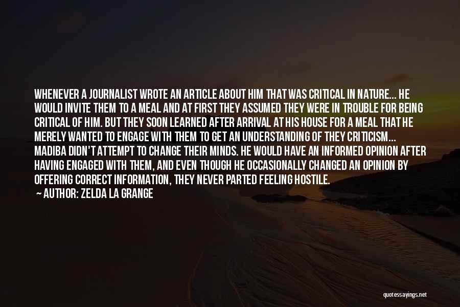 La Nature Quotes By Zelda La Grange