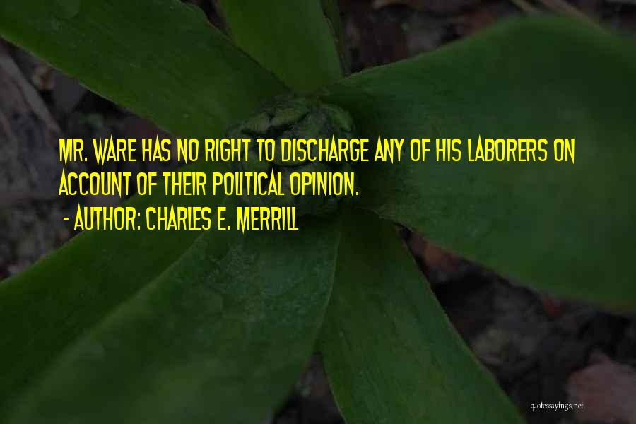 Laborers Quotes By Charles E. Merrill